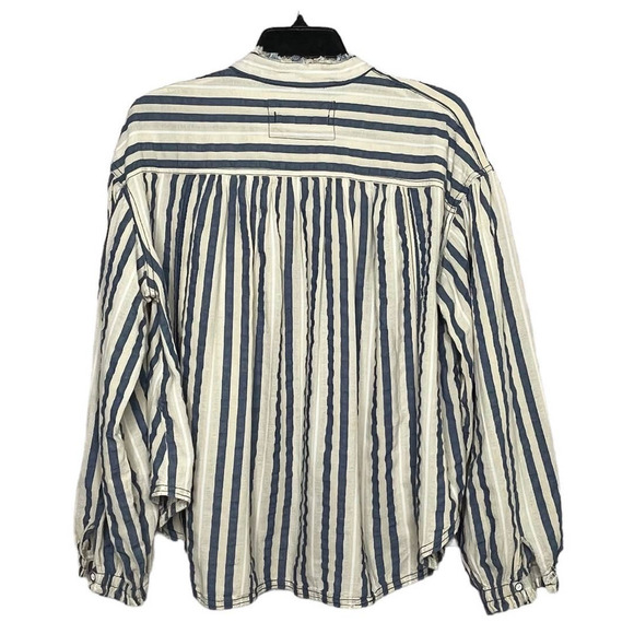 We The Free Striped Button Down Oversized Cotton Women's Shirt XS - Picture 3 of 12